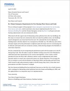 Letter Vancouver mayor and council