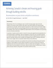first page of Recommendations for Green stimulus in Canada’s building sector