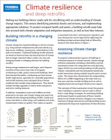 first page of Climate resilience and deep retrofits