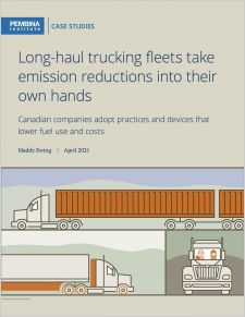 Cover of long-haul trucking fleet report with line drawings of freight truck types