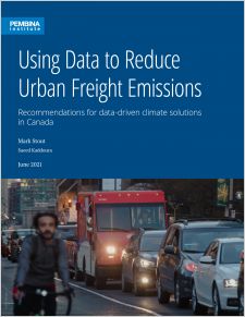 cover of Using Data to Reduce Urban Freight Emissions with traffic in Toronto incuding mail truck and cyclist