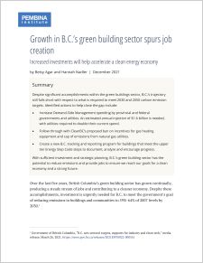 Cover of BC green building jobs 