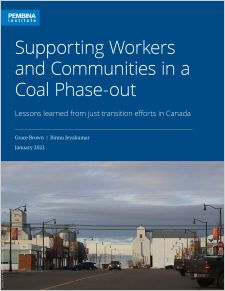Cover of Supporting Workers and Communities with a photo of a Canadian small town