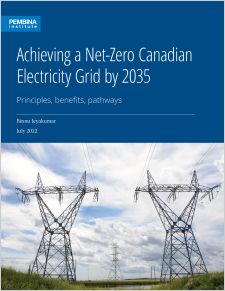 cover of Achieving a Net-Zero Canadian Electricity Grid with electrical pylons