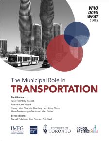 Cover of Municipal Role in Transportation with transit bus and buildings