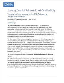 Cover of Exploring Ontario’s Pathways to Net-Zero Electricity