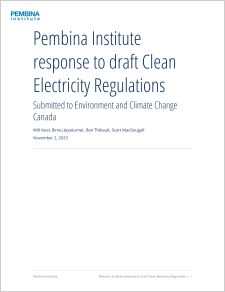 Cover of Pembina's submission to draft Clean Electricity Regulations