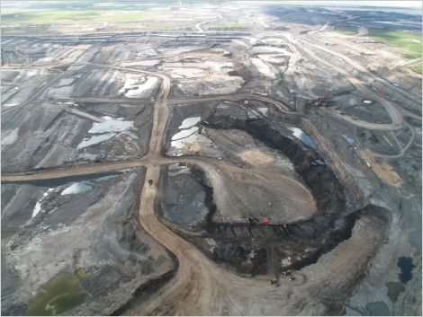 oilsands mine from the air