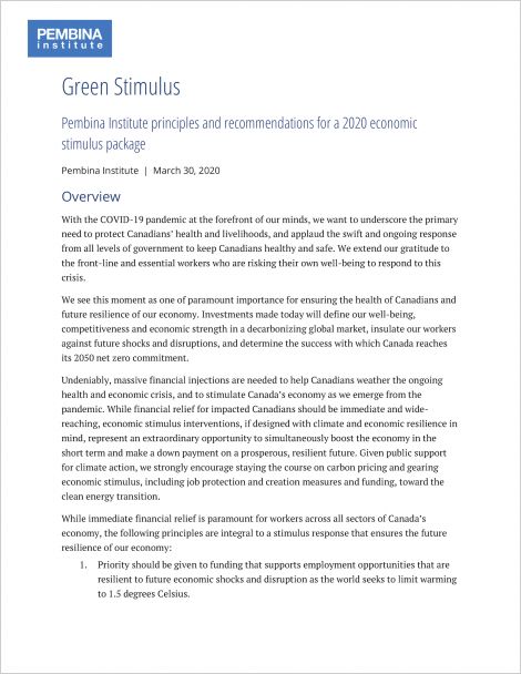 first page of green stimulus letter