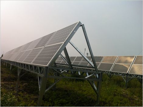 Solar panels installated at a remote Canadian community