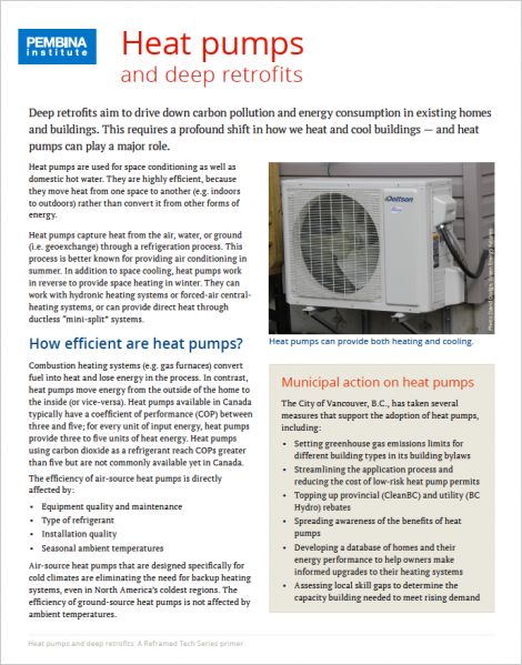Heat pumps and deep retrofits | Pembina Institute