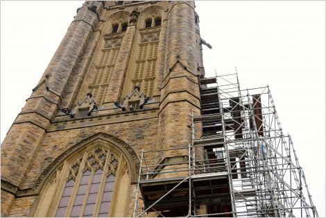 Parliament Hill Centre Block with scaffolding