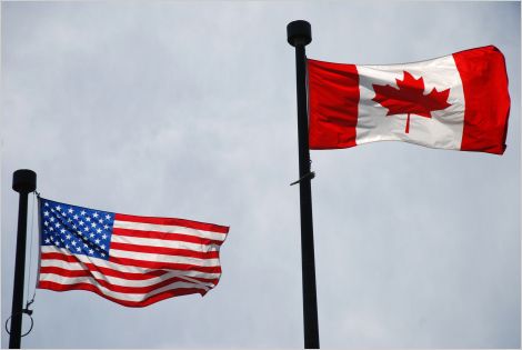 Canada and U.S. flags