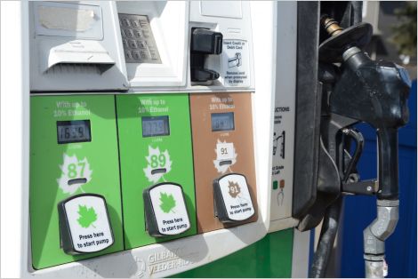 An ethanol pump at a gas station