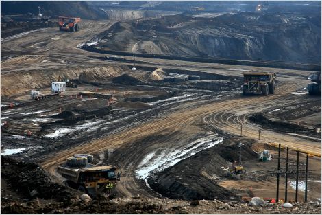 An oilsands mine in Alberta, Canada