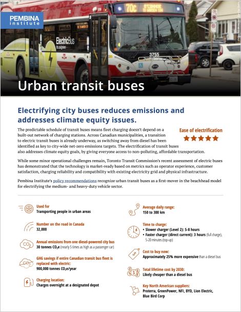 Urban transit buses fact sheet