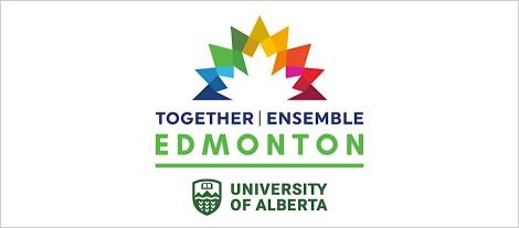 Logo for Together | Ensemble conference University of Alberta Logo with multicolour maple leaf symbol