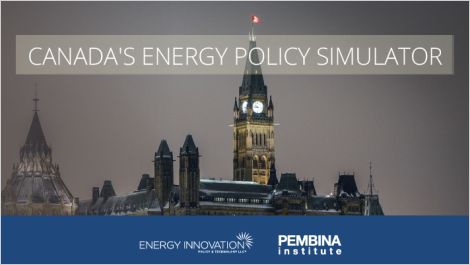 Energy Policy Simulator banner with night shot of Parliament Hill
