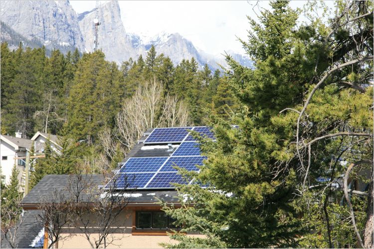 Solar PV on house in Canadian Rockies. 