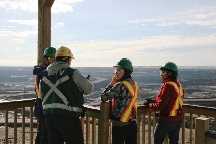 Pembina Institute staff tour the Alberta oilsands