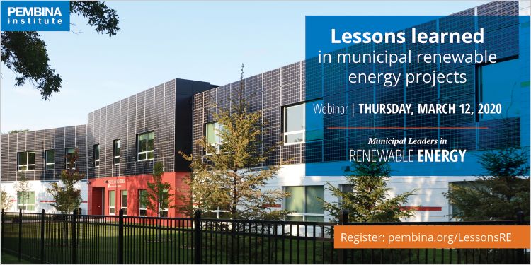 webinar banner with solar panels on school building