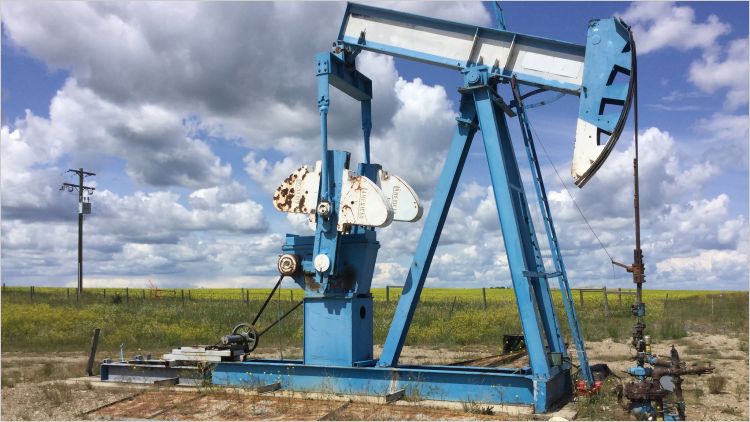 Orphan well site near Carstairs, Alberta