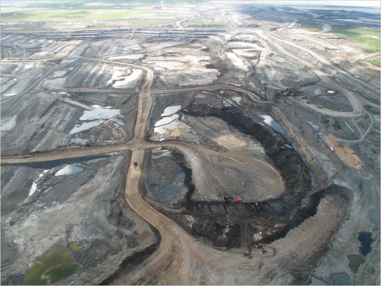 oilsands mine from the air