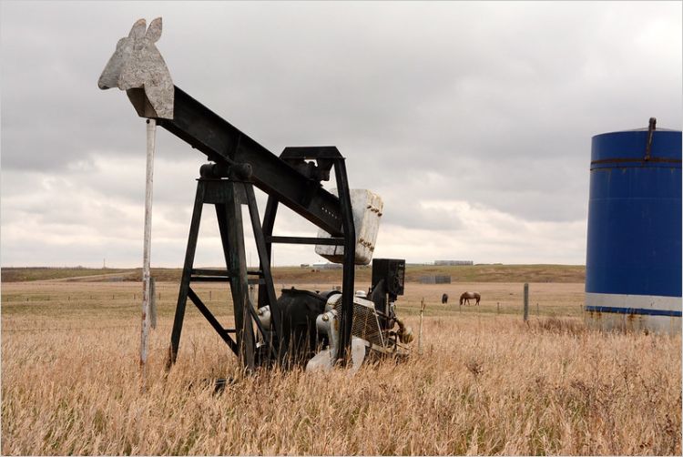 An abandoned oil well in Alberta