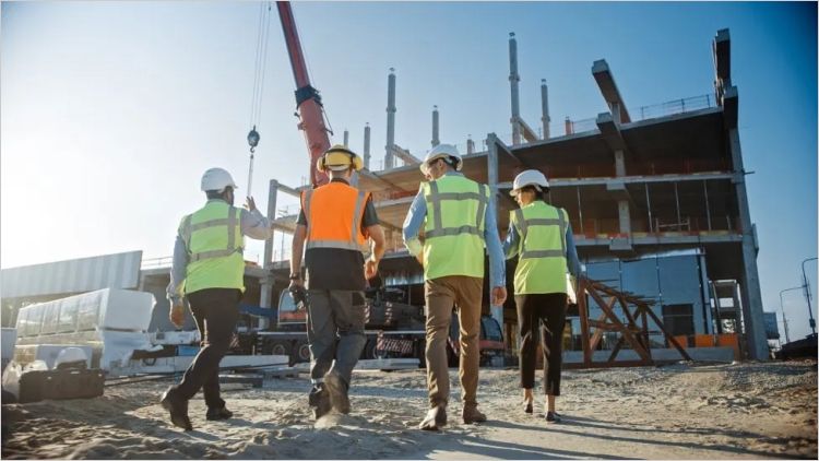 Construction workers on a site