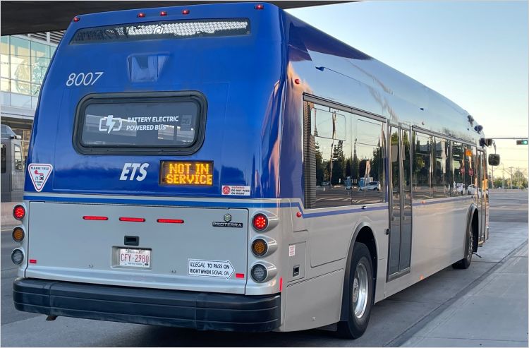 Electric transit bus in Edmonton