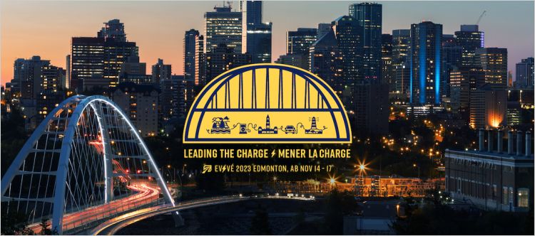 Banner for EVVE 2023: Leading the Charge with Edmonton skyline