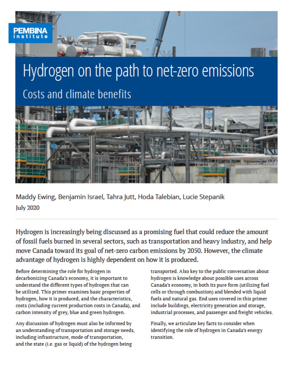 Hydrogen report cover