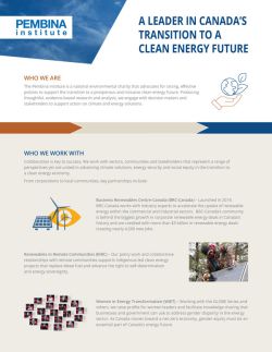 Pembina Institute at a glance