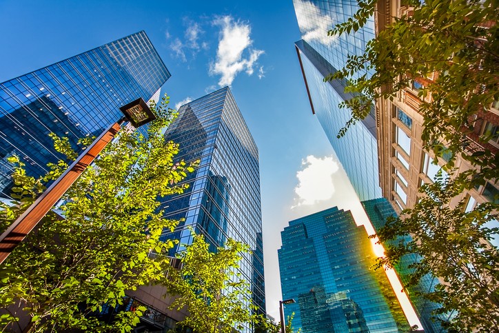 angled shot of buildings