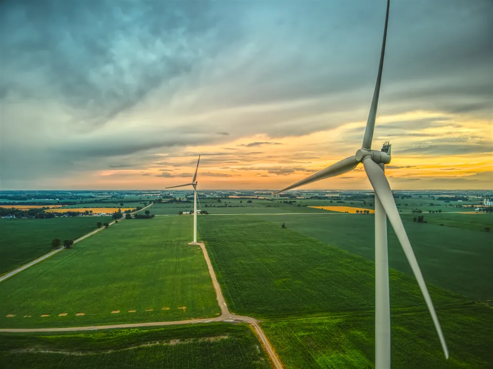 Wind turbines in southwestern Ontario