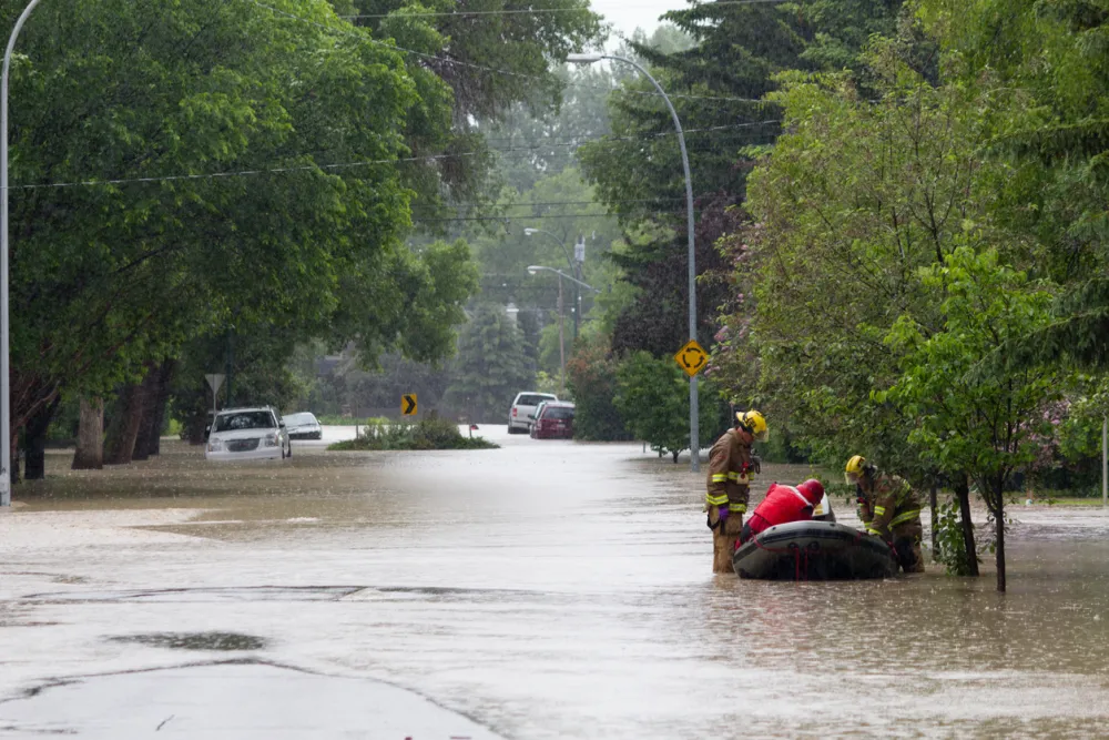 Calgary residential area flood 