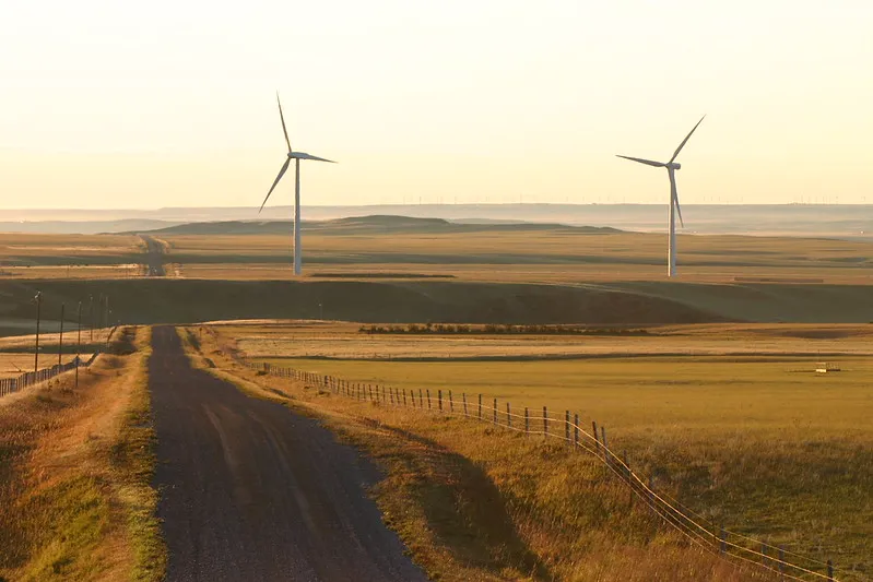 Wind turbines in Alberta 