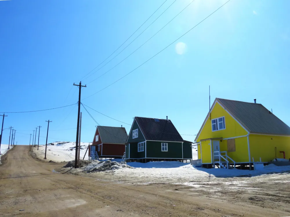 row of homes in Kinngait Cape Dorset