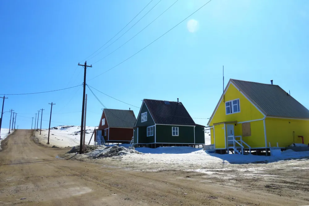 row of homes in Kinngait Cape Dorset