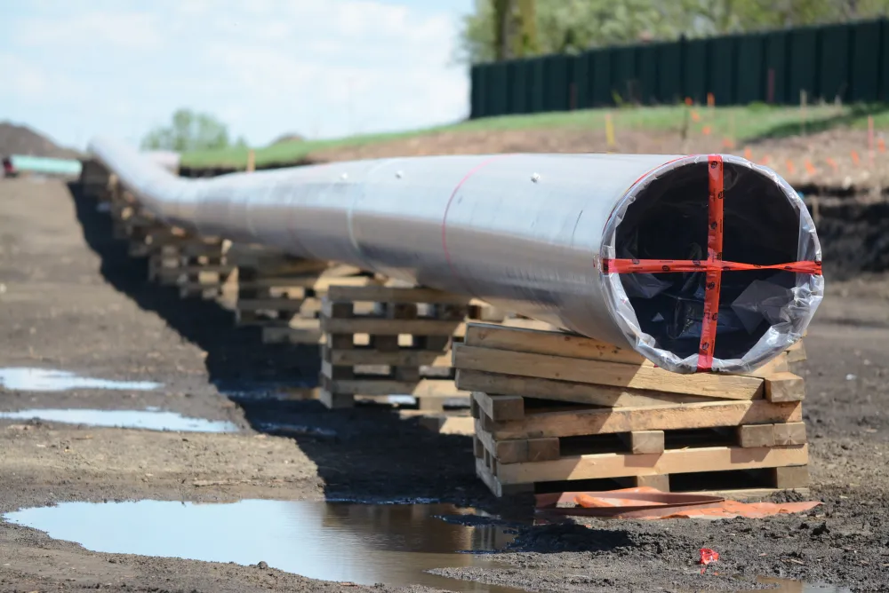 Pipeline construction outside Edmonton, Alberta.