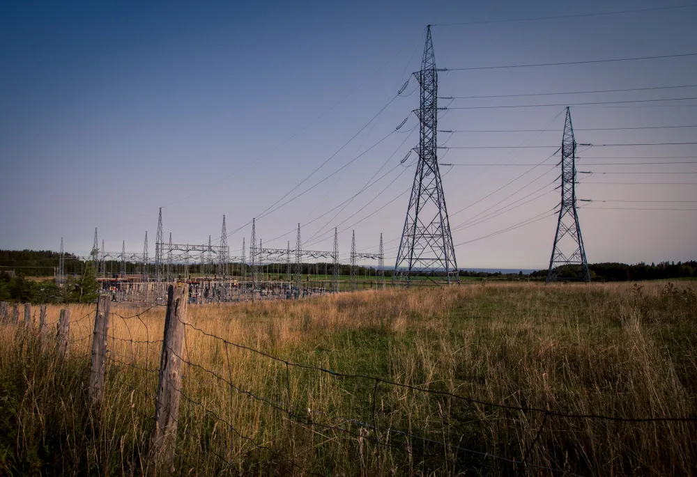 Transmission lines in a field
