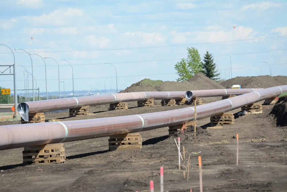 Pipeline construction outside Edmonton, Alberta.