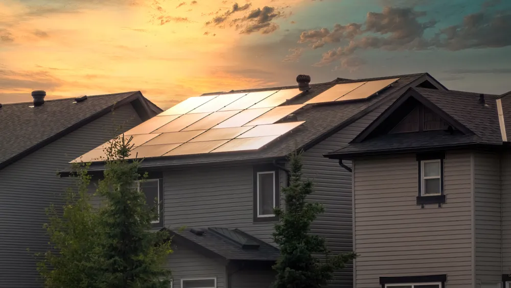 Residential home with rooftop solar