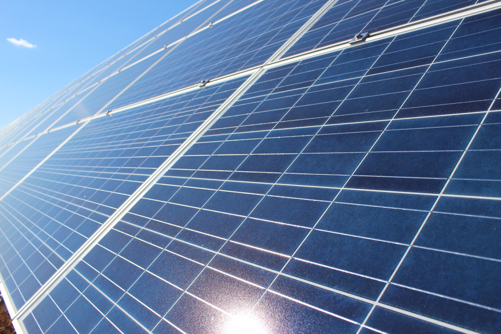 Closeup of solar panels