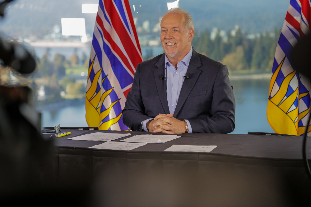 John Horgan at news conference