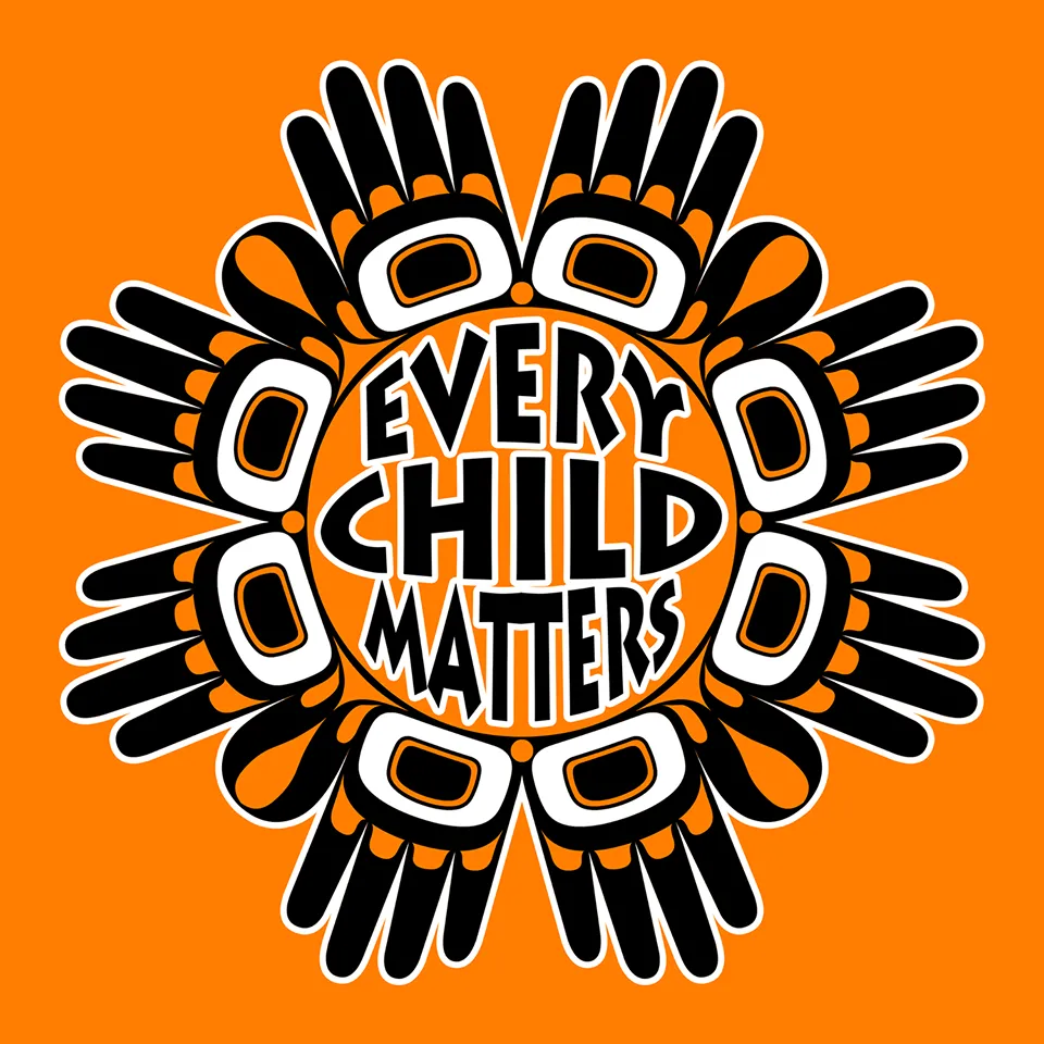 Every Child Matters logo on orange background