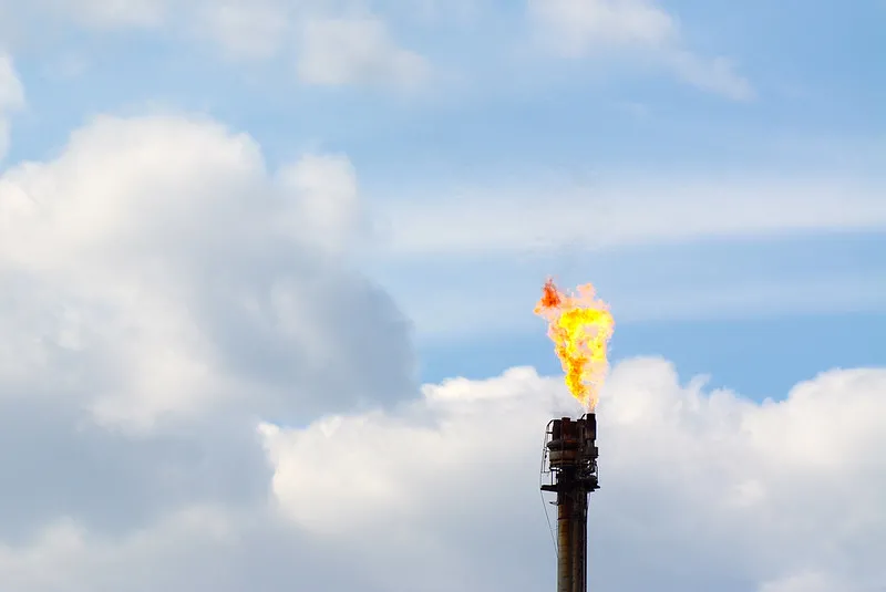 Flare at oil and gas site.
