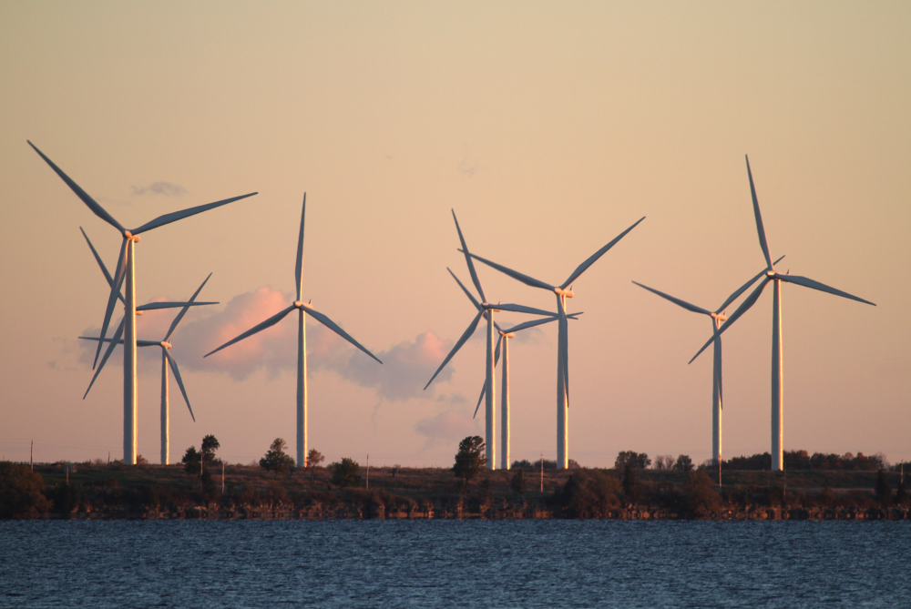 Windmills on Wolfe Island, Ontario