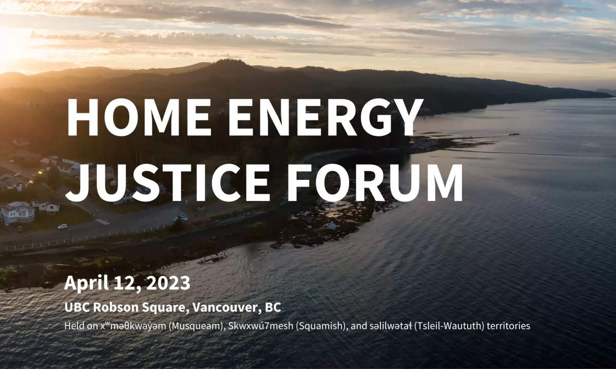 Home energy justice forum banner coastal scenery