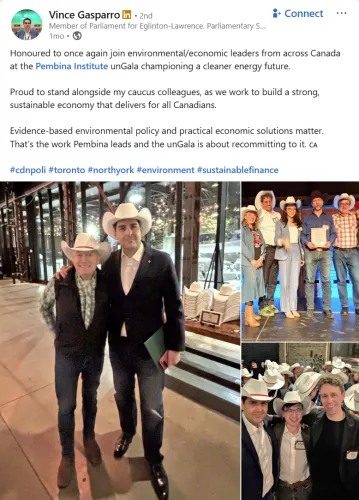 Screenshot of a LinkedIn post from MP Vincent Gasparro